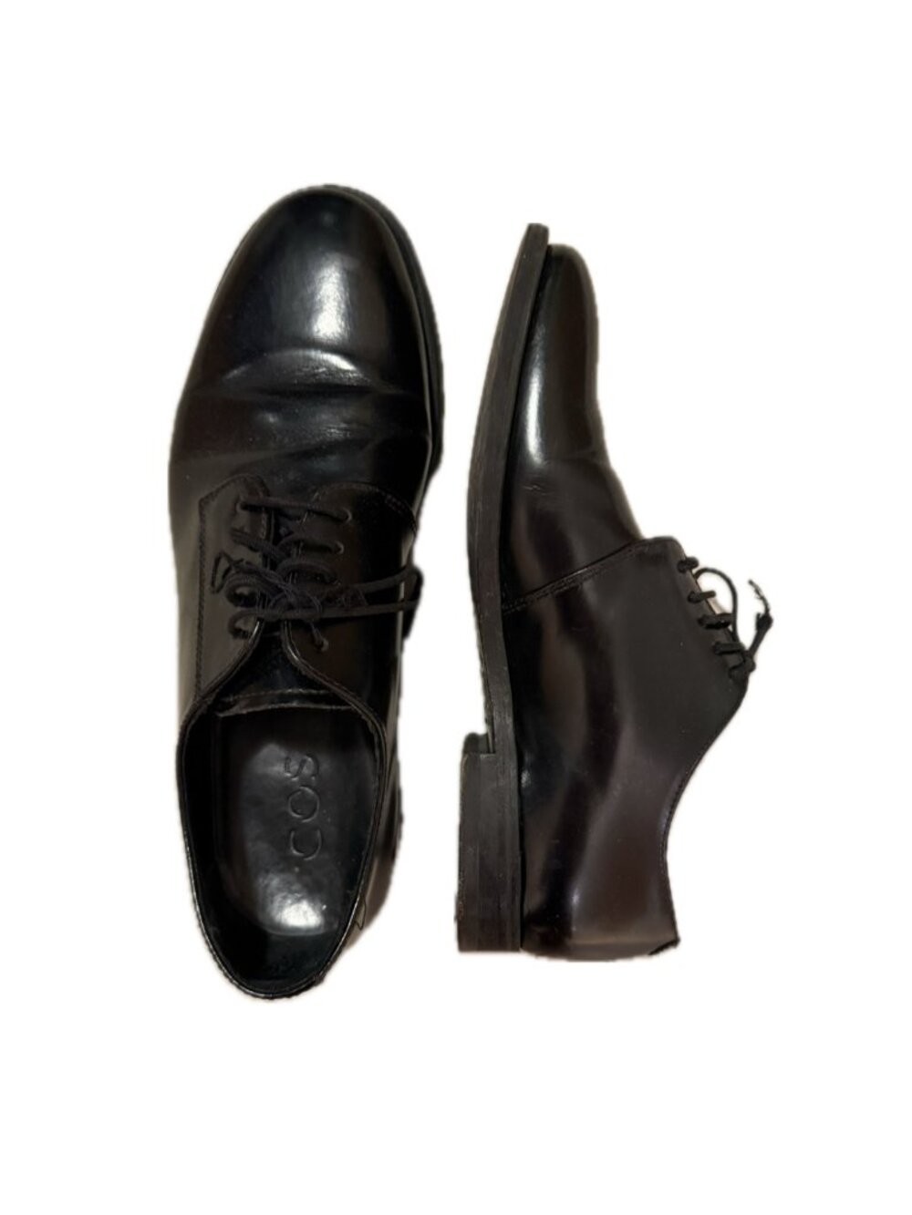 COS Black Leather Derby Oxford Shoes